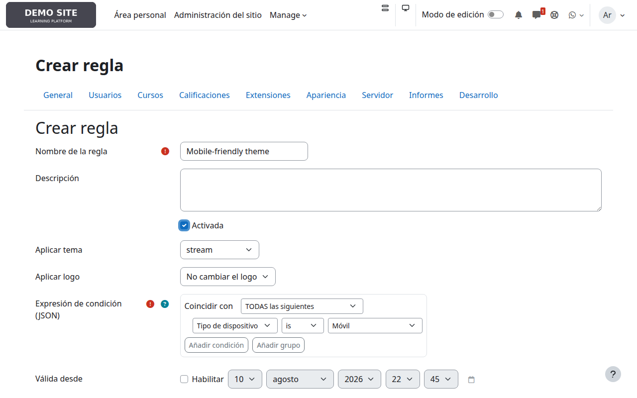 Regla para dispositivos móviles