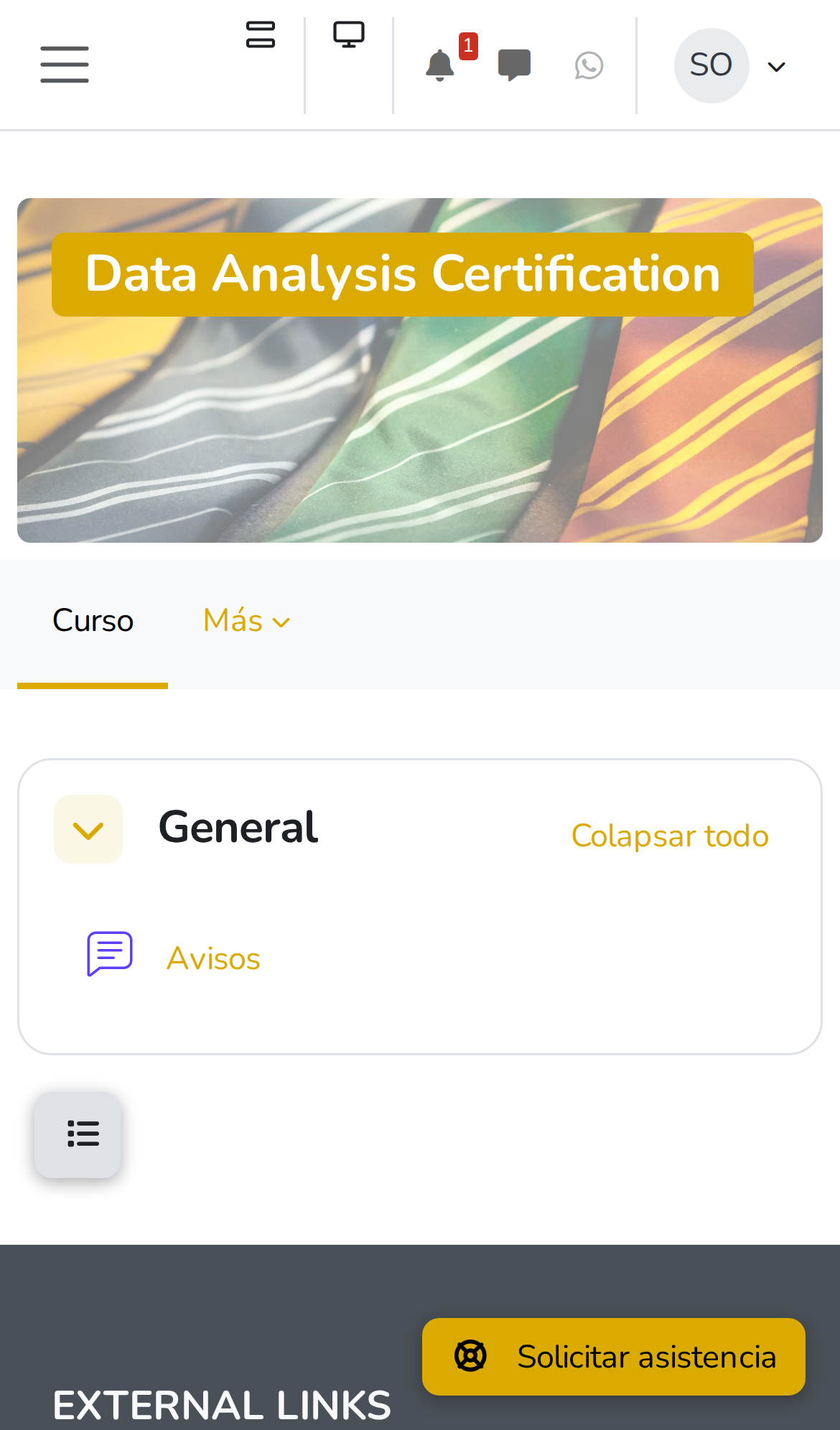 Curso con tema móvil